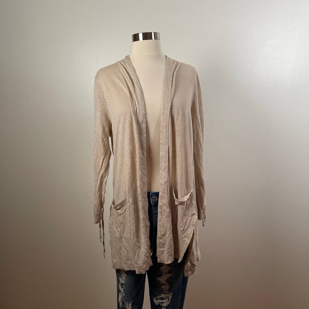 J. Jill • Love Linen Open Cardigan Cinched Adjustable Sleeves